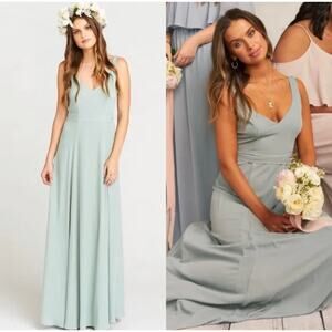 Show Me Your Mumu Wedding Gown XXS Sage Mint Green Open Back Maxi Dress Formals